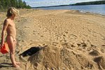 „Mittigårdens Playa” - ein herrliches Stück Sandstrand am Ufer des Luleälv